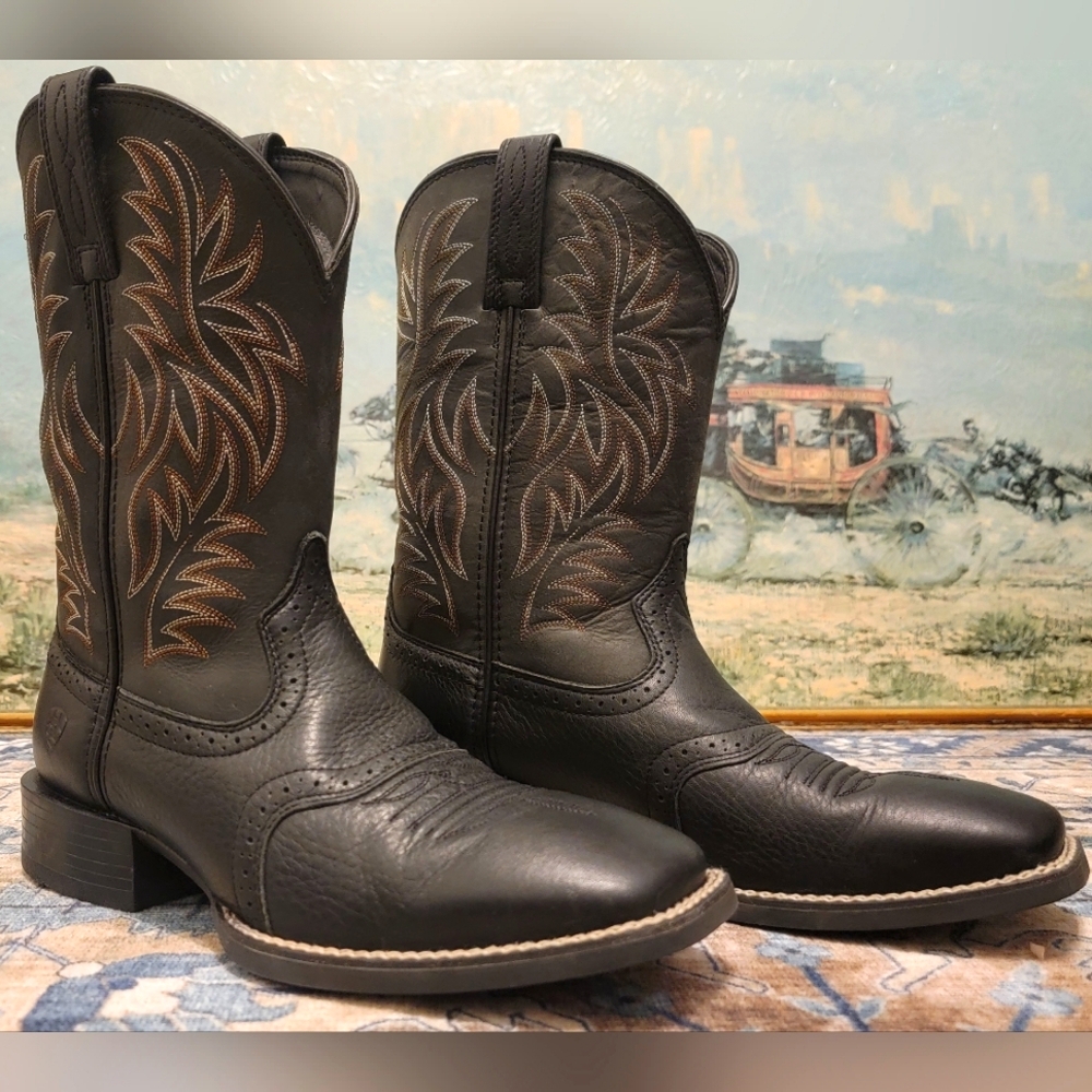 Ariat Men's Black Sport Square Toe Western Cowboy Boots
